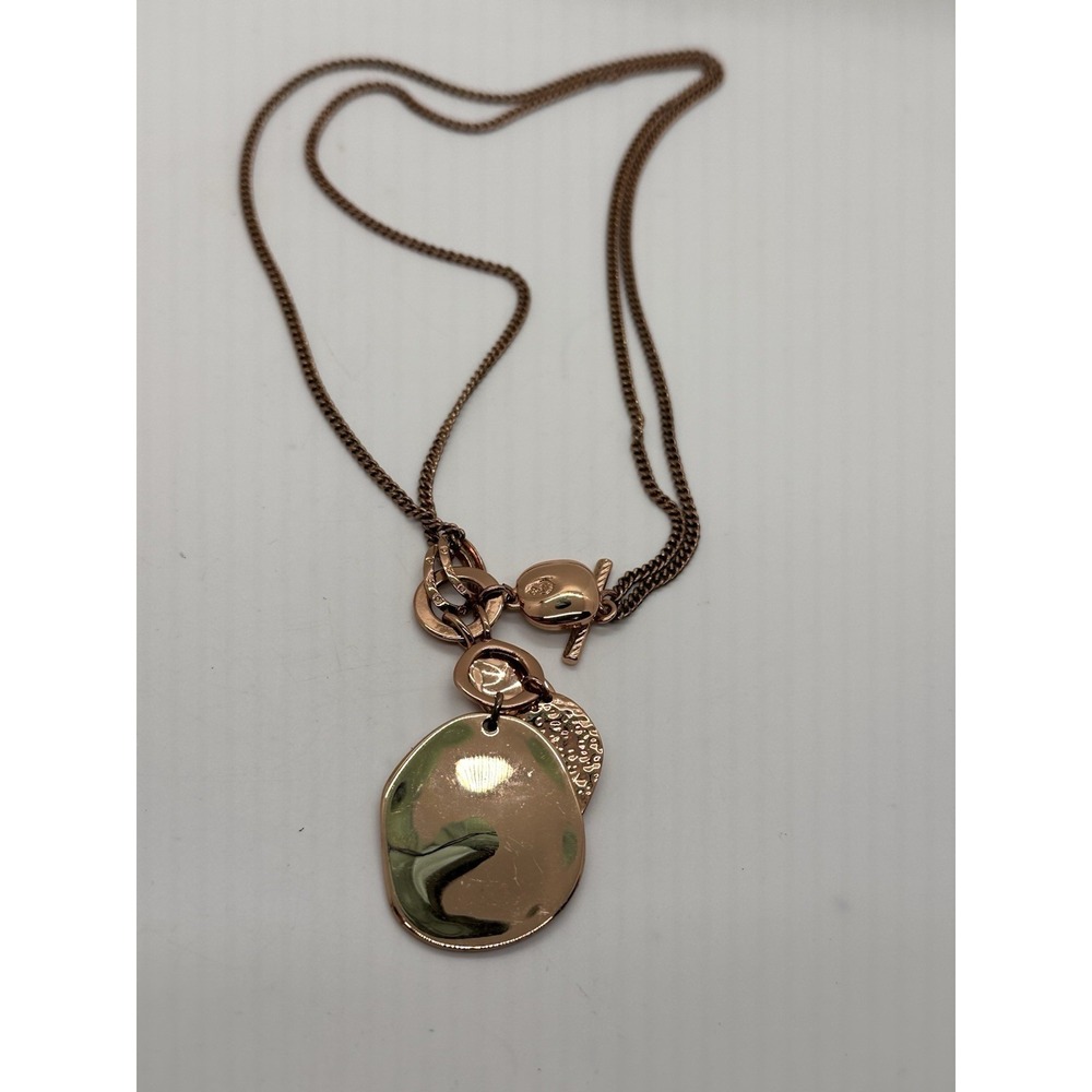 Premier Designs Dangle Multi Charm Copper & Rhinestone‎ Pendant Necklace 16"+ - Picture 5 of 10